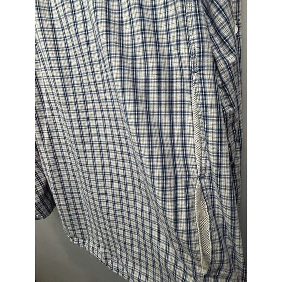 North River Outfitters Fishing Shirt Mens 2XL Blue Khaki Roll Tab Sleeves Vented - Picture 5 of 8